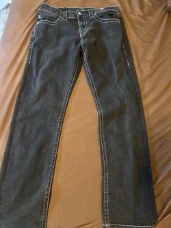 Black True Religion Slim Jeans, Size 32.