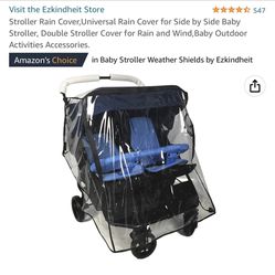 Universal Rain Cover For Double Stroller