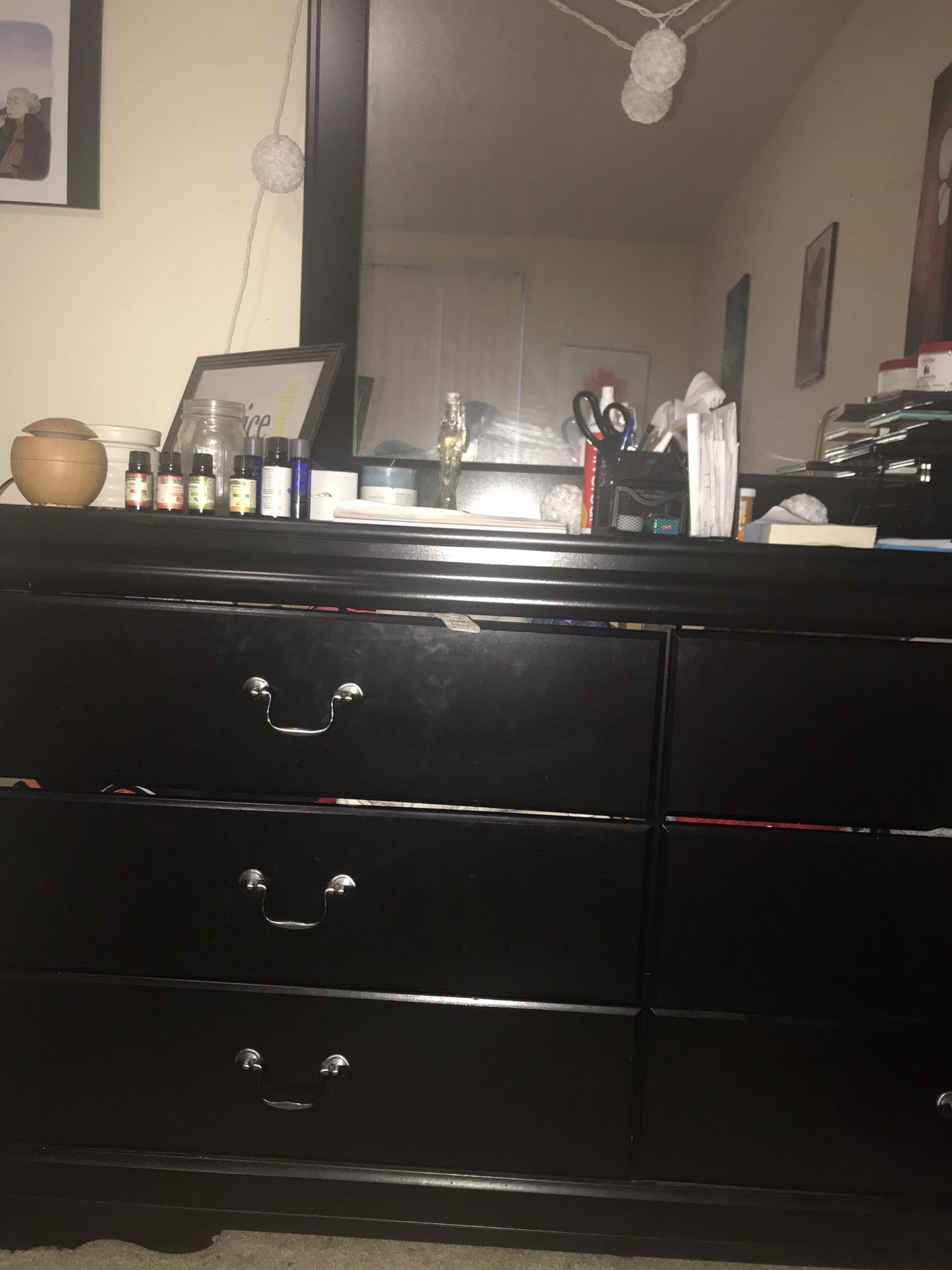 Black Westbrook 6 drawer dresser with mirror