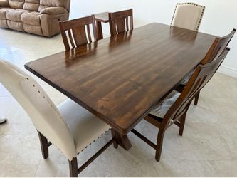 Wood Dining table with 6 chairs
