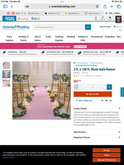 Blush Wedding Runner With Tape
