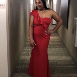 Red Calvin Klein Evening Dress
