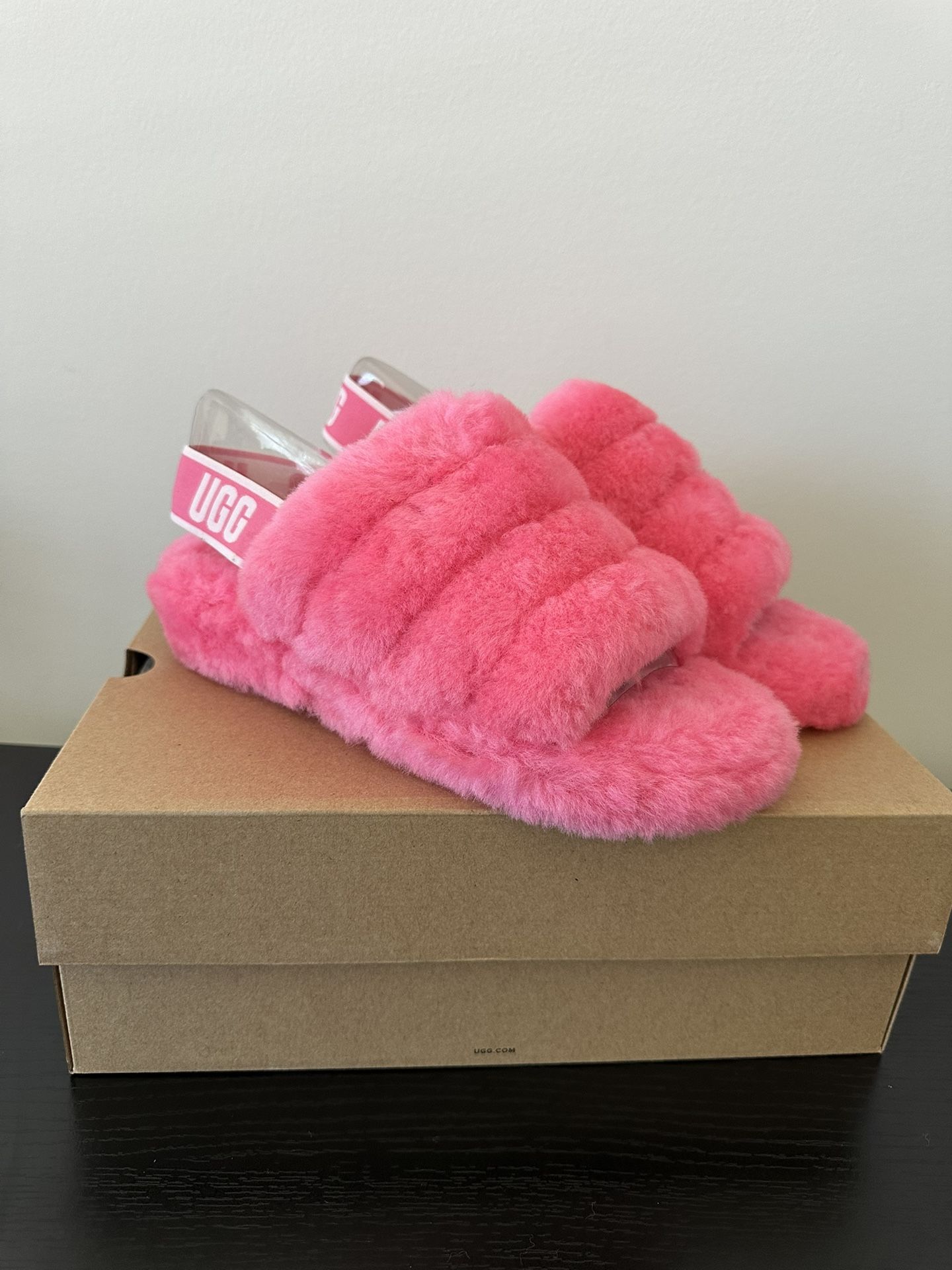 Pink Fluff Yeah UGG Slides