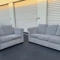 Light Gray Ashleys Furniture Couch and Loveseat (WILL DELIVER)