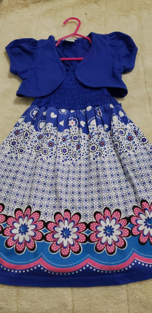 Beautiful Royal Blue, White And Hot Pink Dress  Size 5!!