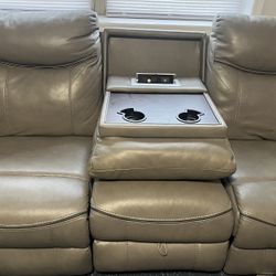 Raymour & Flanigan Ross Reclining Sofa w/ Drop-Down Console - $250
