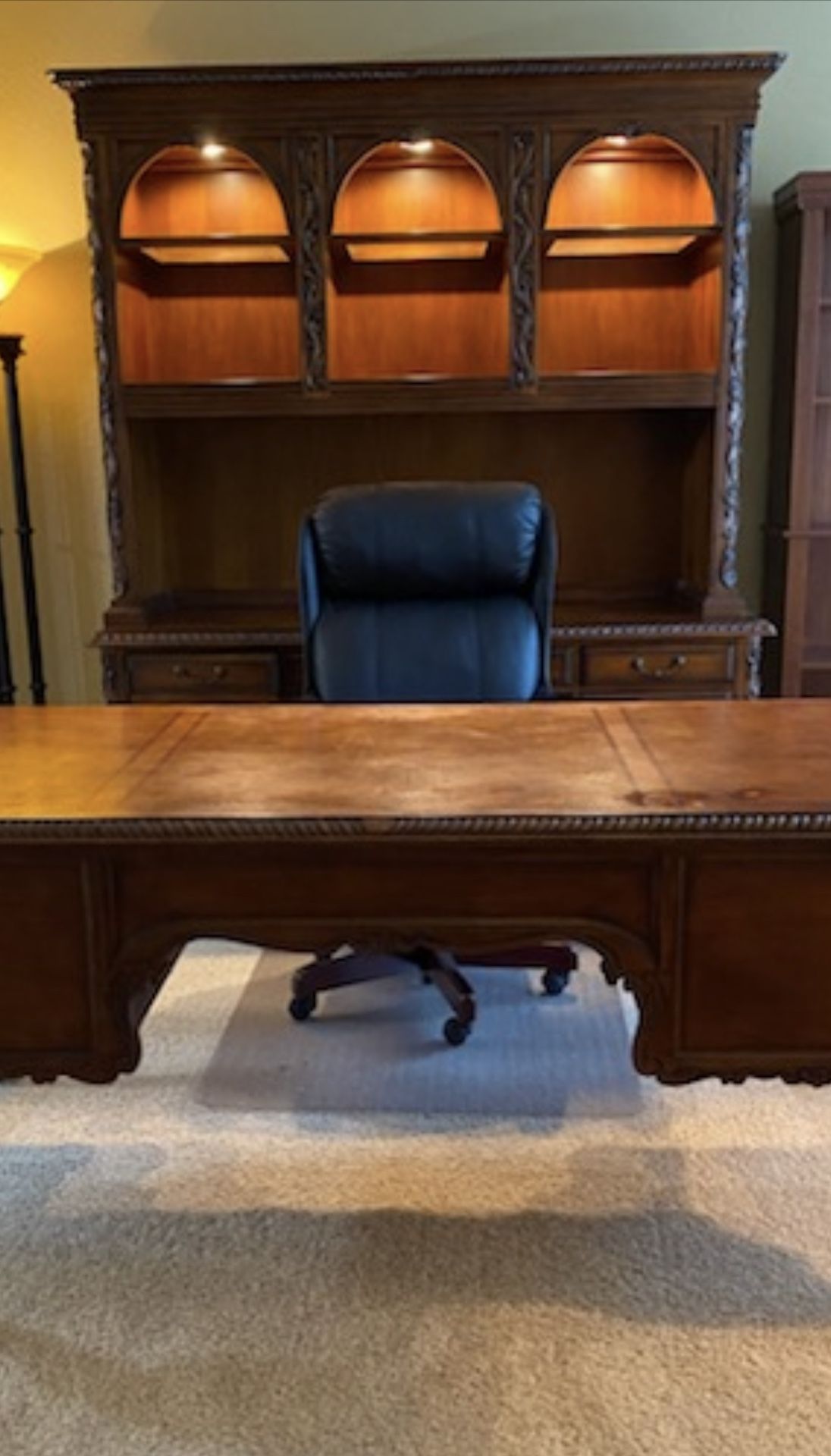 3 Piece Solid Wood Hooker Desk Set