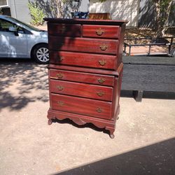 Vintage Chest on Chest Dresser With Mahogany Veneer 