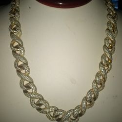 Brass Chain With Qz Diamonds
