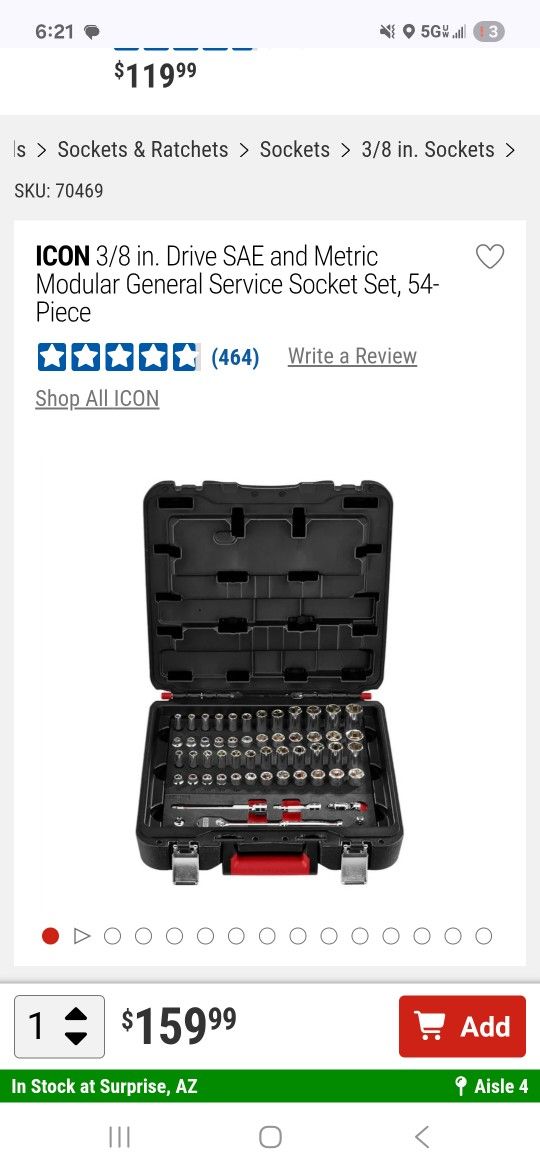 Icon Socket Set 3/8 Inch