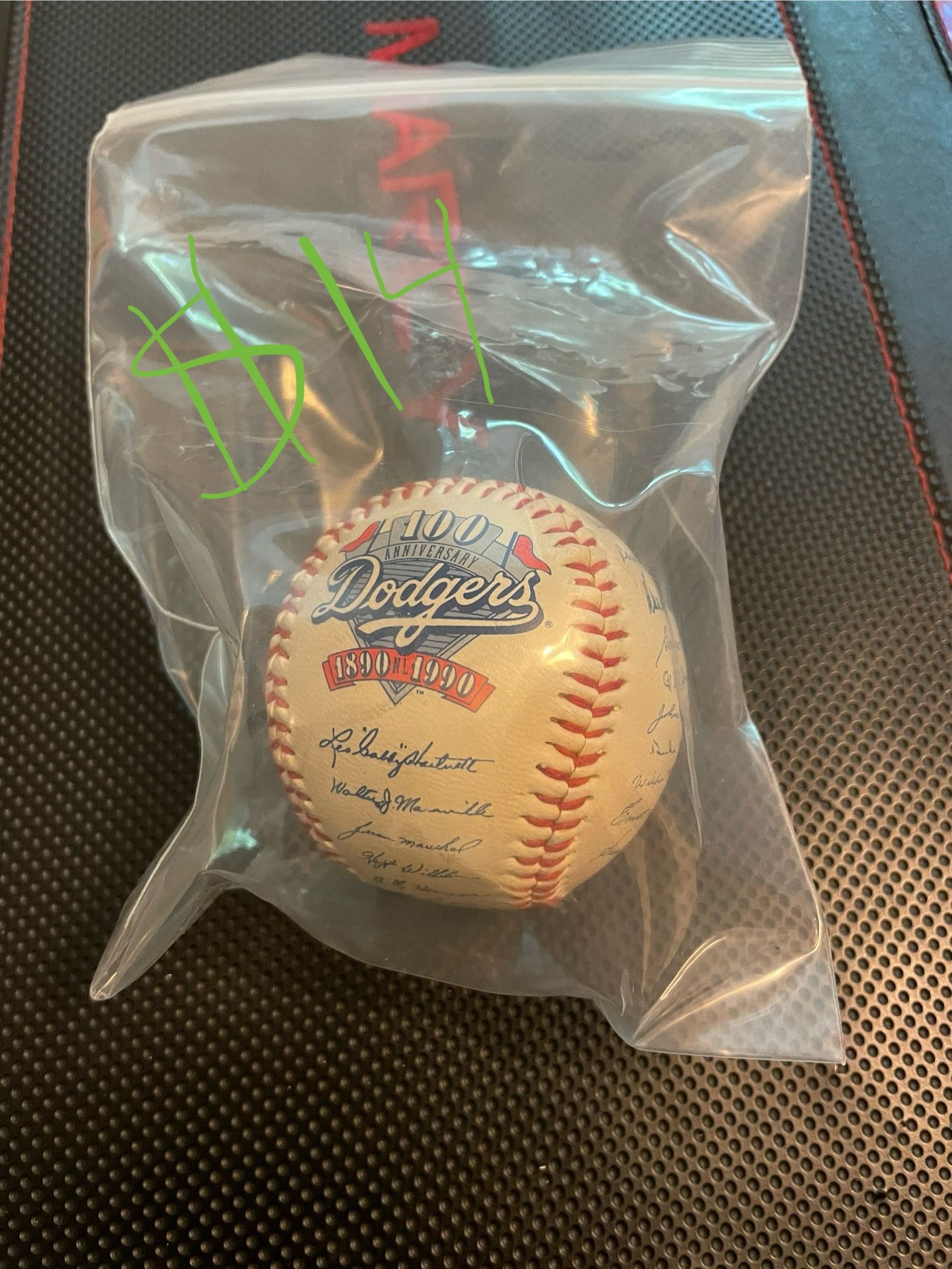 LA Dodgers 100 Year Anniversary Baseball With Printed Signatures