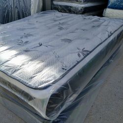 full size bamboo orthopedic pillow top mattress and box spring