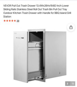 Outdoor BBQ Kitchen Trash Bin