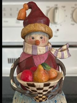 Jim Shore 2003 Heartwood Creek Winter’s Bounty Snowman Figure