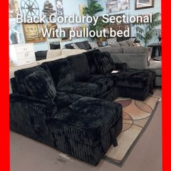 🚨 Black Two Chaise Sectional 