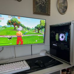 White Gaming Pc Computer Desktop RTX 3060 Ti / Ryzen 7 5700G