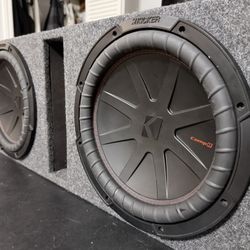 2x 12” Kicker CompR Subs in Ported Box – 1 OHM – HITS HARD 💥 