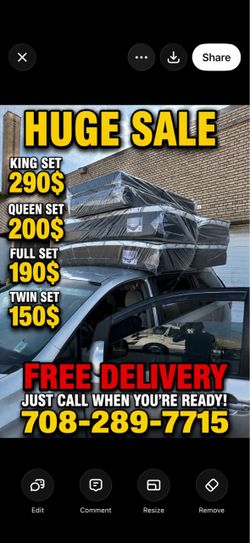 Huge sale for Mattress And Box Twin size #mattress and box 150.$ full 190$ Queen 200$ king 290$. free delivery free set up 708….289…7715… cash or Zell
