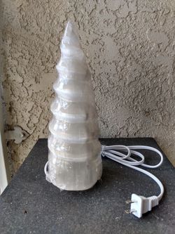 Selenite Crystal Unicorn Horn Spiral Lamp