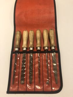 Snap On Tools 6pc HB100 Wooden Handle File Set