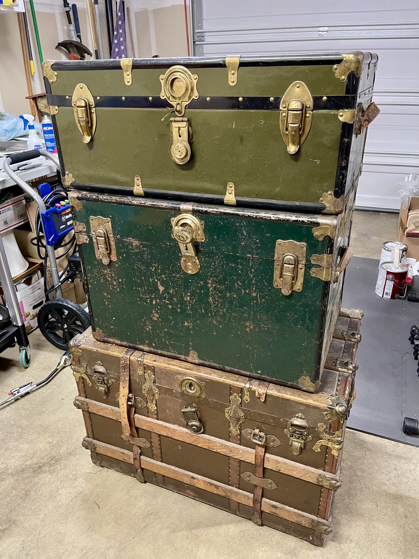 Vintage Steamer Luggage Trunk Lot Antique Collectible