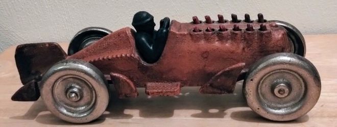 Hubley Reproduction Cast Iron Large Toy Race Car Vintage Style