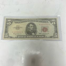1963 5 Dollar Red Note