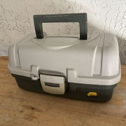 Fishing Tackle Box, 15”, Adjustable Compartments & Lock Loop. Like New Condition. 