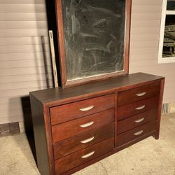 Mahogany Brown Dresser W Mirror
