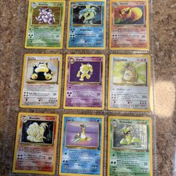Vintage Pokémon Cards Wotc Rare 9 Lot With Holos Lp-Mp