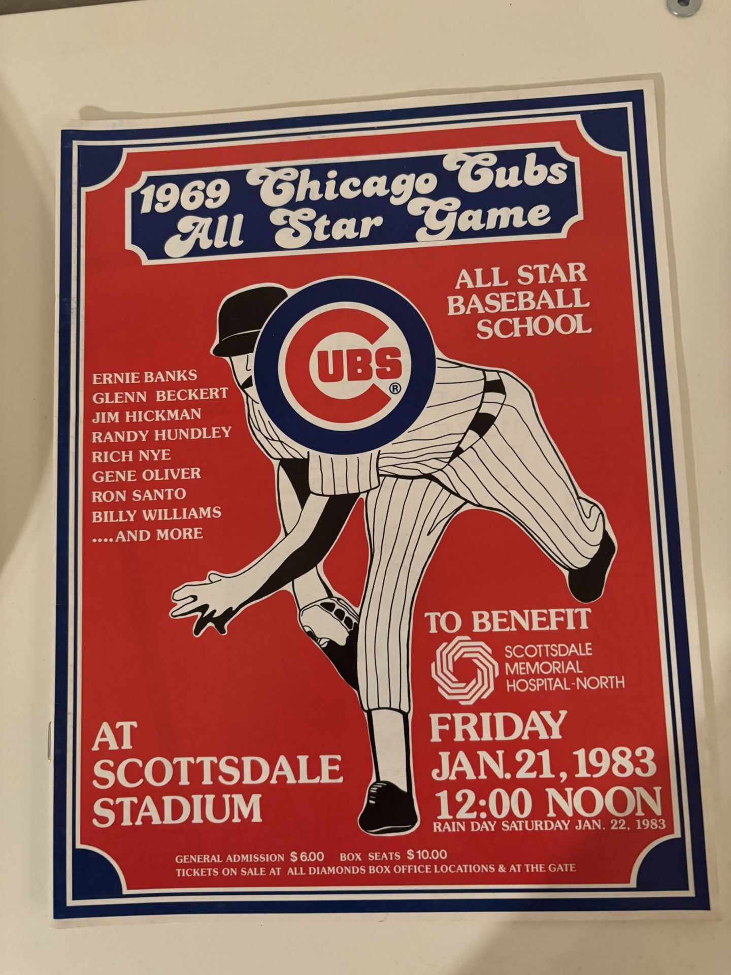 ‘69 Cubs All Star Game Program In Scottsdale 1983