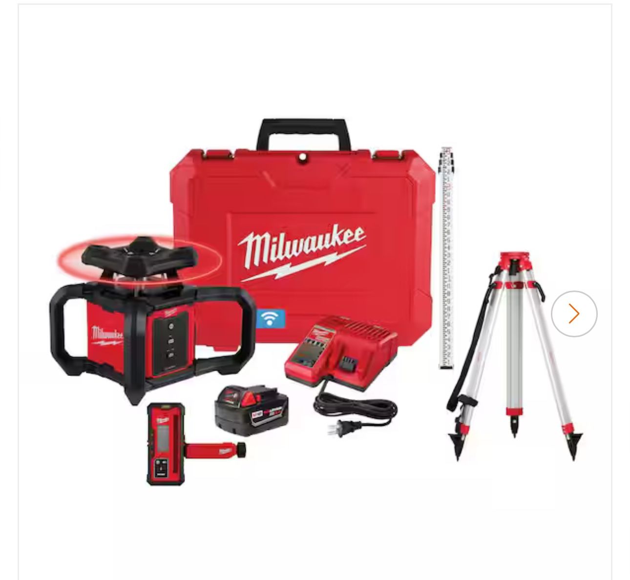 M18 2000 ft. Red Exterior Rotary Laser Level Kit with Receiver, Receiver Clamp, Tripod, and Grade Rod