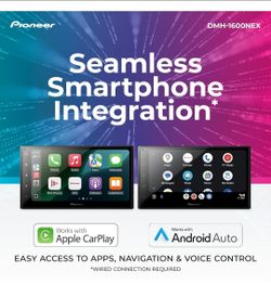 Pioneer DMH-1600NEX 6.8" Double-Din Digital Multimedia Receiver - Built in Bluetooth, Wired Apple CarPlay and Android Auto, Touchscreen, Rear Camera I