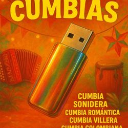 💃🎶 Colección de Cumbias en USB de 16GB 🎶💃
Clásicos, tropicales y los mejores ritmos para bailar sin parar.
🔥 Llévalo a la fiesta, al carro o a do