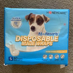 New Unopened Honeycare Disposable Male Wraps 50 Diapers