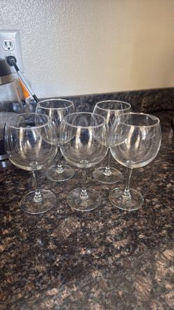 set of 7 wine glasses (2 more not pictured)
