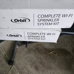 Two orbit wifi sprinkler systems with extra tubing.