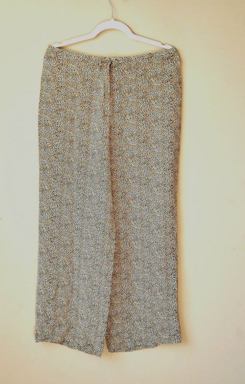 Sigrid Olsen Silk High waisted wide leg leopard print pants Women's Size 8 M Medium L Large