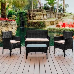 NEW In Box (fit to car) 4Pc Black Patio Set