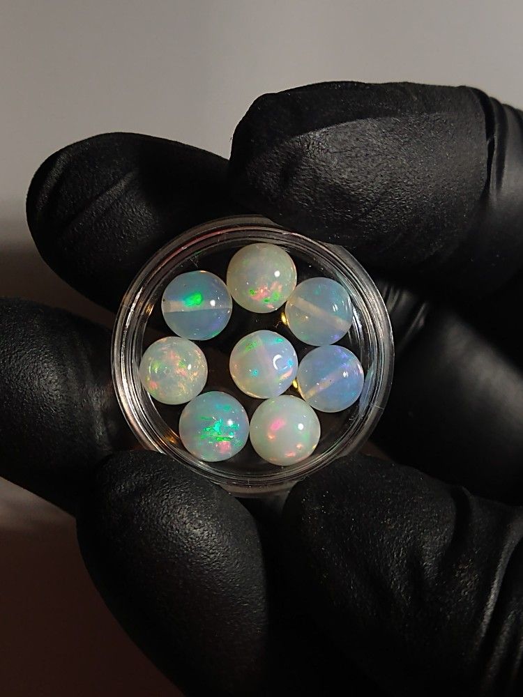Eight Larger Size Ethiopian Opal Beads 