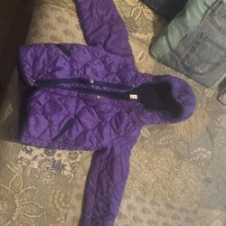 Kids Purple Firefighters Brand Winter Jacket. Size 5/6