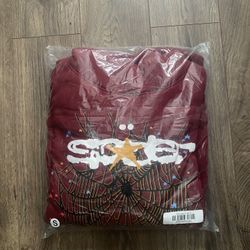 Red web Sp5der Hoodie size Small