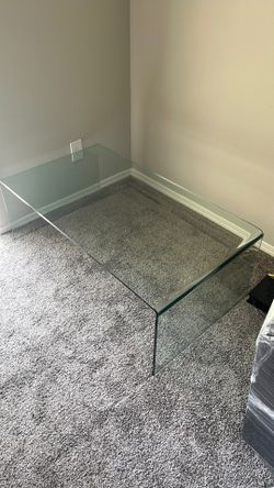 One piece glass coffee table