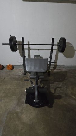 Weight set with bench