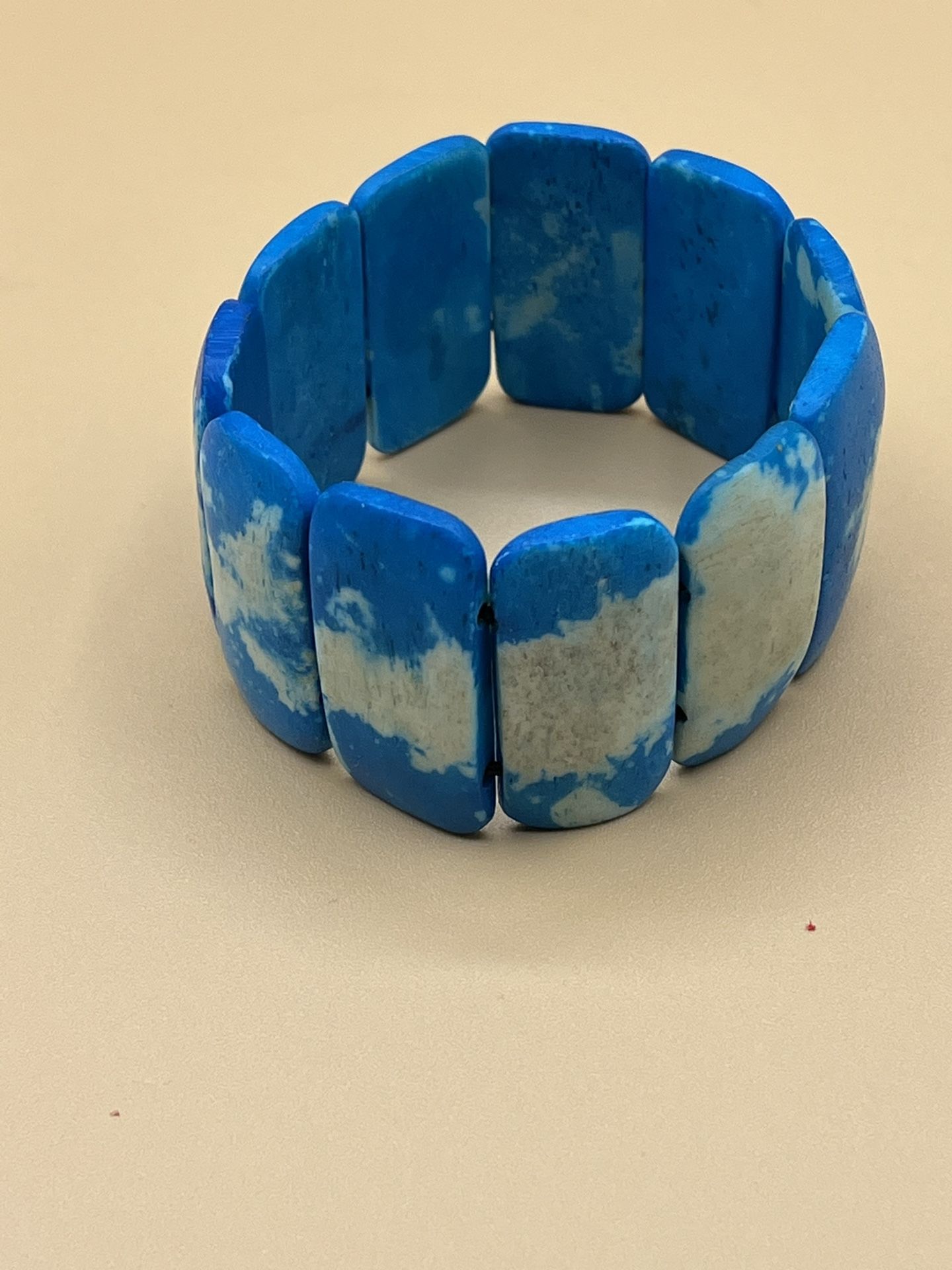 Turquoise And White Stretchy Bracelet