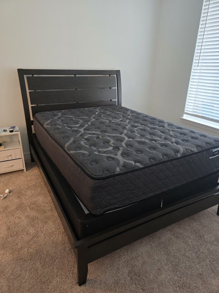 Queen Size Bed Frame and mattress