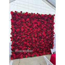 Flower Wall Backdrop And Marquee Numbers 