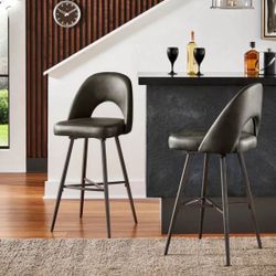 2 New Dark Gray Swivel Counter Height Stools  