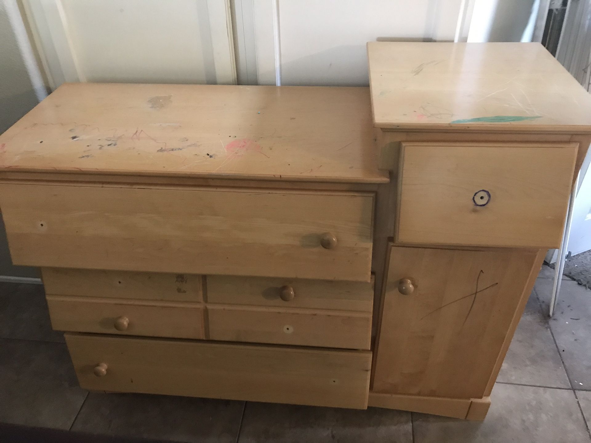 Diaper changing table dresser