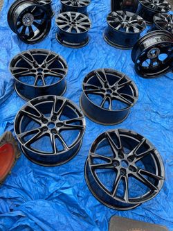 Chevy OEM  20 inch wheels gloss black  20 inch 5x120 +25 fully refinished like new ! 995$ for 4 rims plus tax.  New and used tires options available b